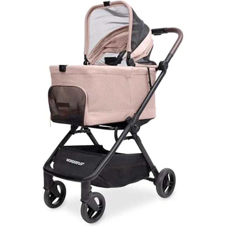 Wonderfold Bella Hunde-Transportbox, Buggy mit AutoFold-Funktion, leichtem Aluminiumrahmen und atmungsaktiver Mesh-Haube, bis 13 kg Traglast – Bild 3