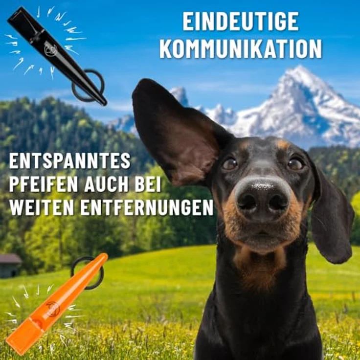 GIZZY® 2X Hundepfeife, lauter & weitreichender Pfeifton, ideal für Hundetraining, inkl. Band (orange) – Bild 4