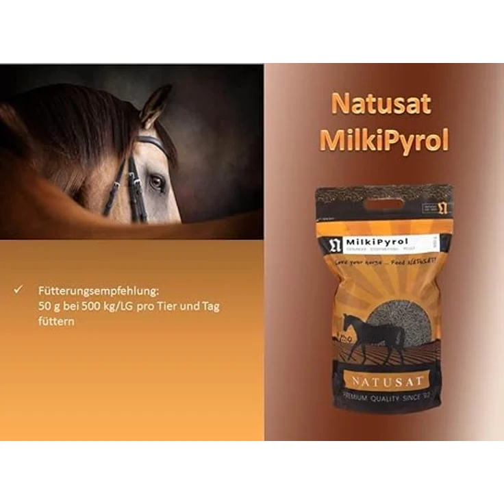 NATUSAT Milki Pyrol Pellets, Ergänzungsfutter für Pferde zur Unterstützung des Stoffwechsels, Cushing und KPU, mit Vitamin B12 und Biotin, 5000 g – Bild 4