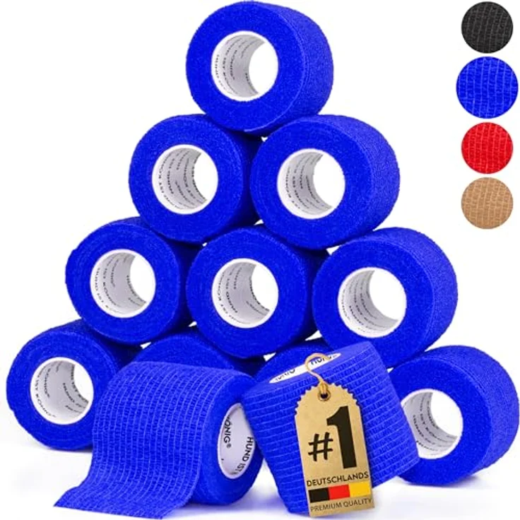 HUND IST KÖNIG Verband selbstklebend, elastische Fixierbinde 10cm/5cm, 12x4,7m wasserabweisend und atmungsaktiv für Mensch & Tier – Bild 1