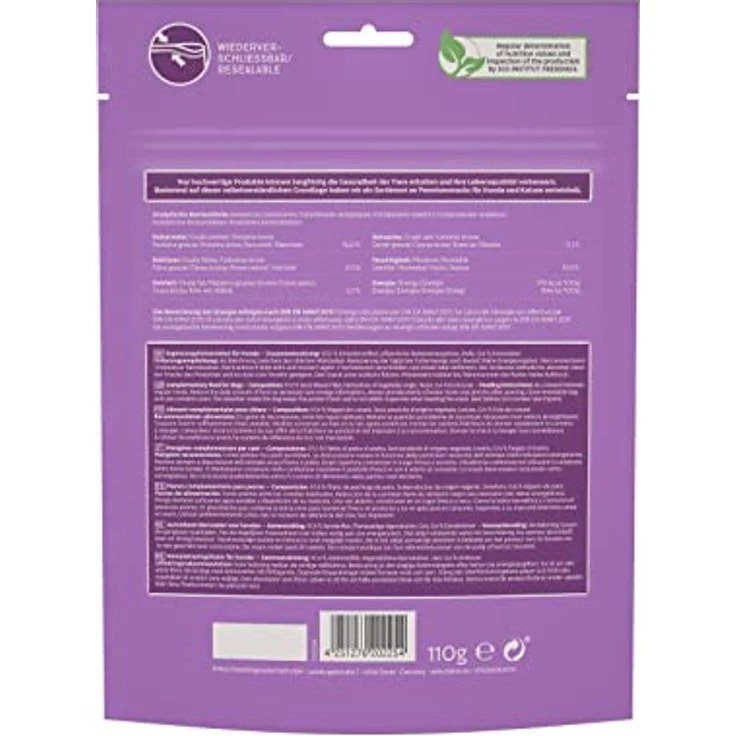 DOKAS Gefriergetrocknete Premium Nuggets für Hunde, 110 g Entenbrustfilet, fettarm, soja-, gluten- und getreidefrei, SGS geprüft – Bild 3