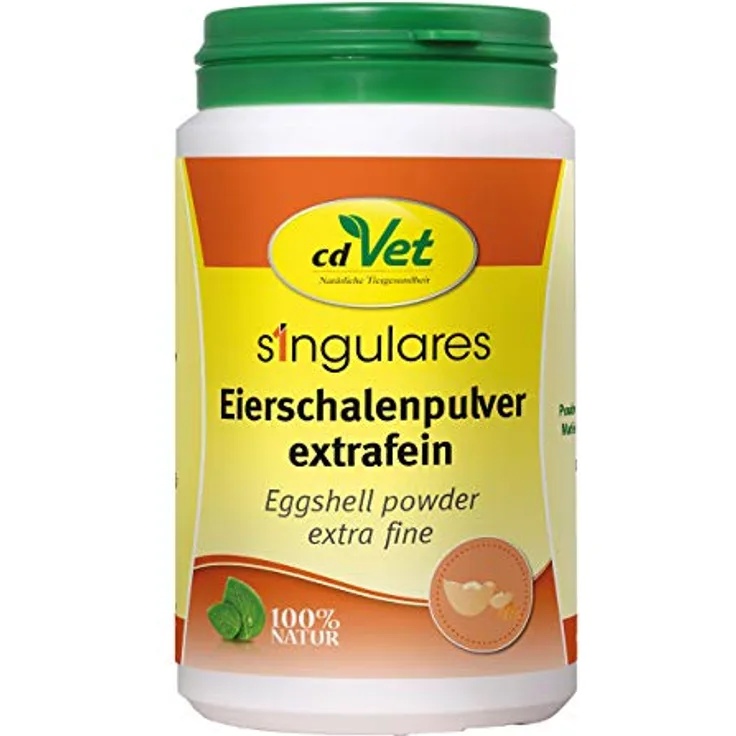 cdVet Singulares Eierschalenpulver 1kg - Extrafein, 100% rein, hoch bioverfügbares Kalzium für Haustiere