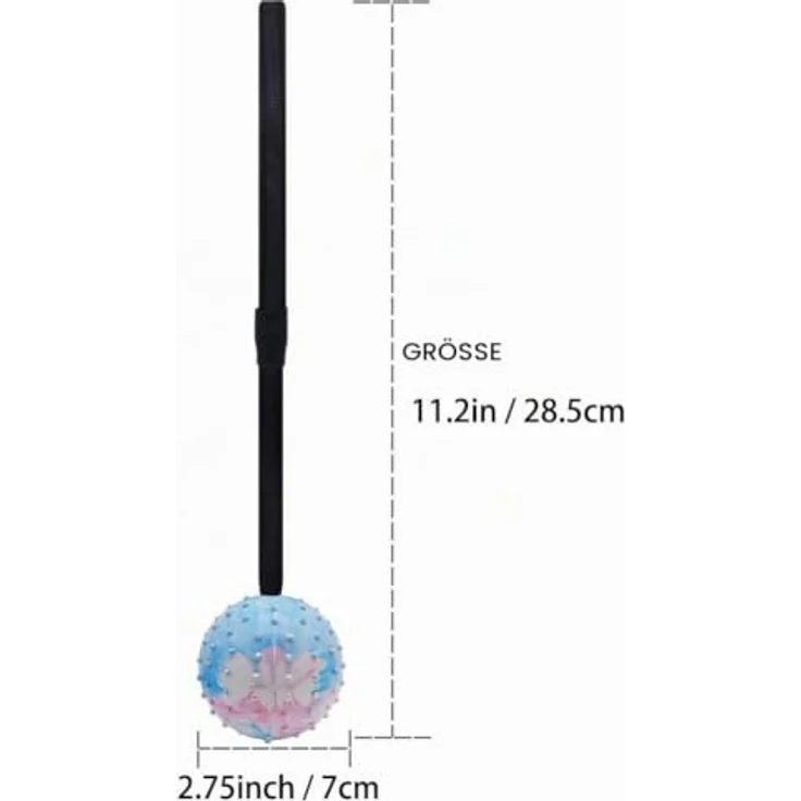 Vivifying Hundeball auf einem Seil, 2 Stück Interaktiver Naturkautschuk Ball für Hunde, Zahnreinigungsball, Floral + Gelb – Bild 2