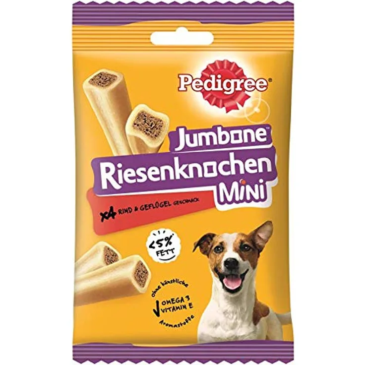 Pedigree Riesenknochen mit Rind, Kausnack für Hunde, Sparpaket Mini 6 x 160 g, fettarm und reich an Vitaminen