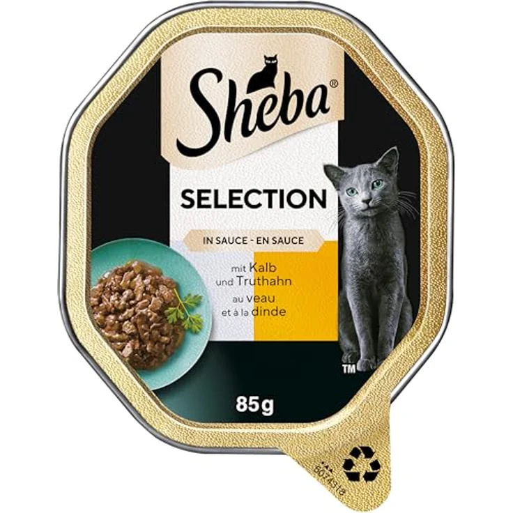 Sheba SHEBA Schale Nassfutter für Katzen Selection in Sauce, mit Kalb und Truthahn, 2 x 11 x 85g, ohne künstliche Zusatzstoffe – Bild 2