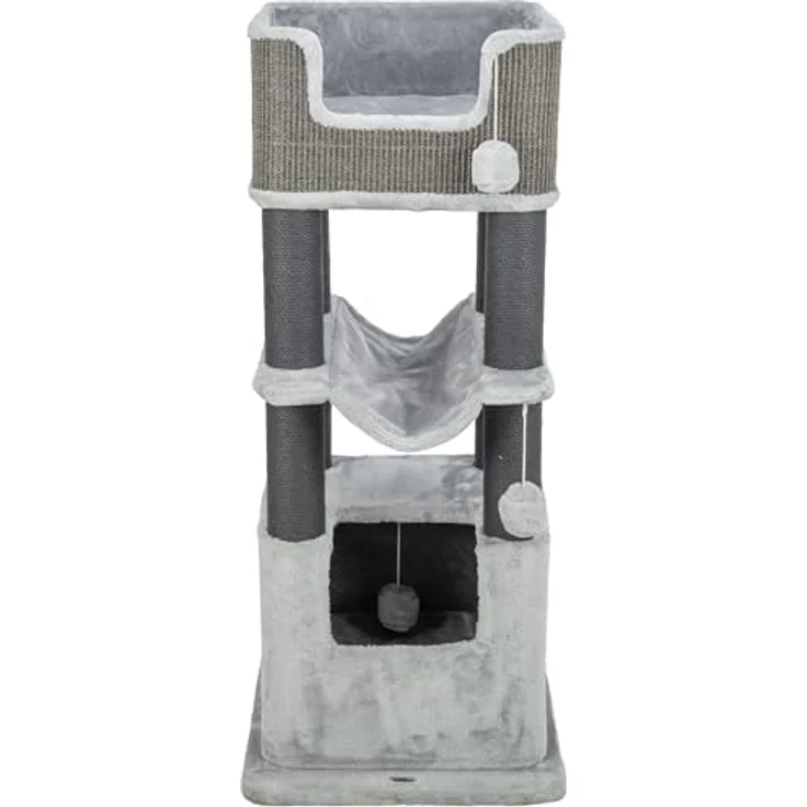 Trixie Kratzbaum XXL Lucano, großer Katzenbaum mit gemütlicher Höhle, 110 cm, grau, komfortabel & stabil für schwere Katzen, 48160 – Bild 2