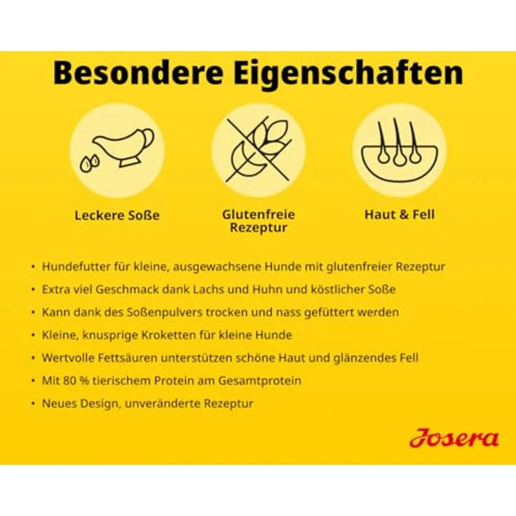 Josera Mini Adult Lachs & Huhn, Trockenfutter für kleine Hunde, 3 kg, glutenfrei, 80% tierisches Protein, kleine Kroketten – Bild 4