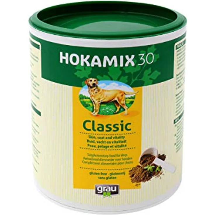 GRAU HOKAMIX30 Classic Pulver, Kräutermischung mit 30 wichtigen Kräutern zur Gesundheitsvorsorge für Hunde, 400 g