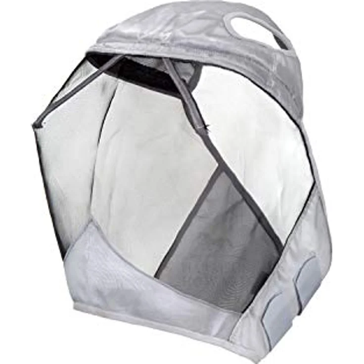 Harrison Howard CareMaster Fliegenmaske mit dicker Fleece Polsterung und UV-Schutz, Transparentes Fine Mesh, Silber/Schwarz, Vollblut (M) – Bild 2