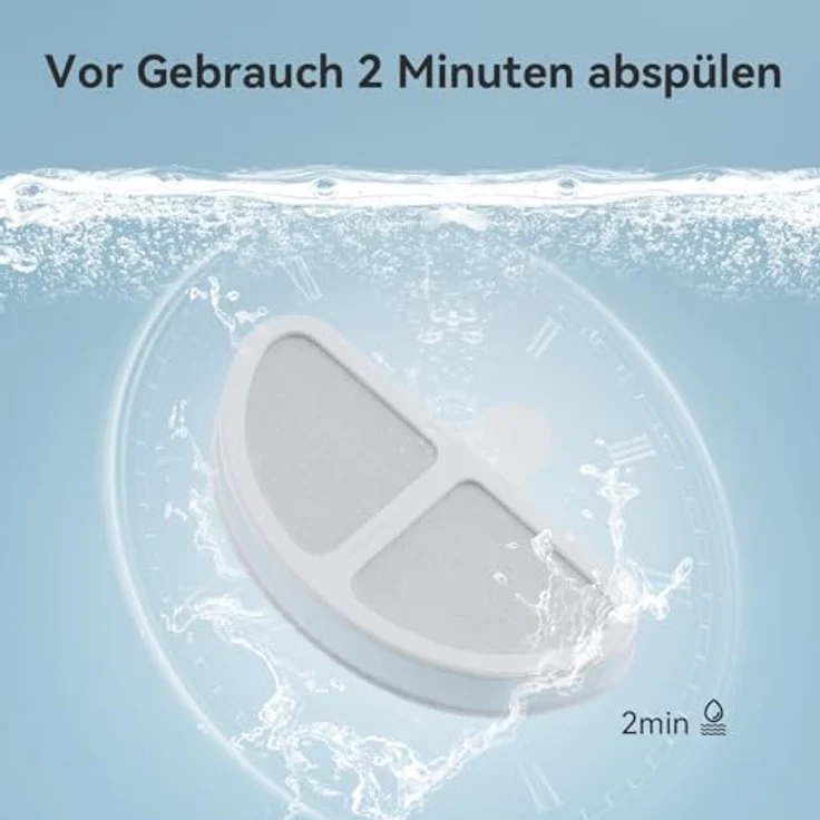 AstroPet Trinkbrunnen ADDF-002MV, Kabelloser Katzenbrunnen mit 2,5L Edelstahl-Trinkschale und Filterwechsel-Erinnerung – Bild 4