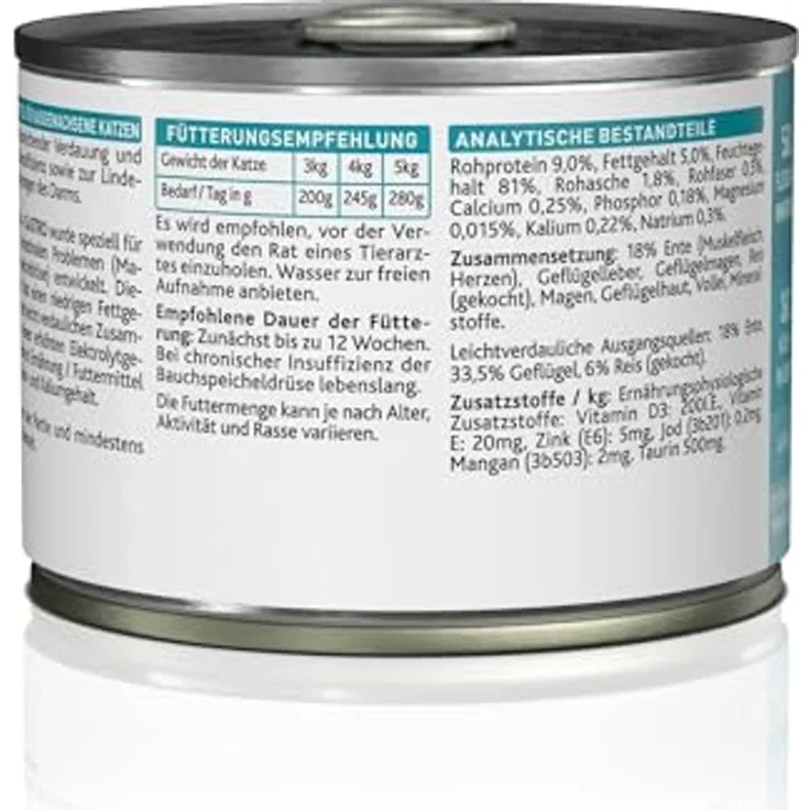 Kattovit Gastro 185 g - Diät-Nassfutter für Katzen mit Verdauungsstörungen, Ente, Sparpaket 24 x 185 g – Bild 6