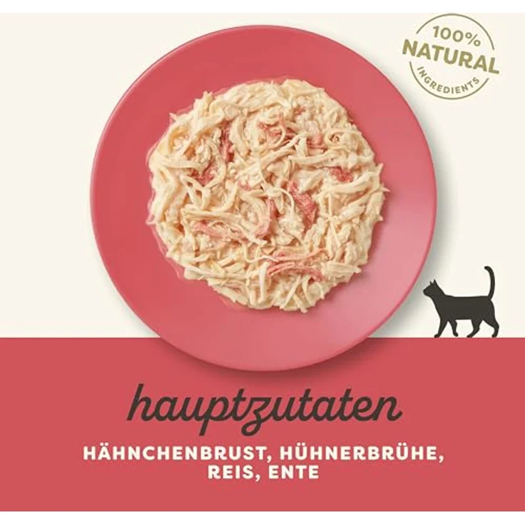 Applaws Katzennassfutter Hühnerbrust mit Ente in Brühe, 100% natürlich, 60g, 10er Pack, proteinreich, für gesunde Haut und Fell – Bild 2