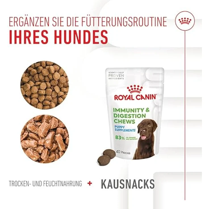 ROYAL CANIN Immunity & Digestion Chews, Doppelpack 2 x 100 g, Ergänzungsfuttermittel für Welpen zur Unterstützung von Verdauung & Abwehrkräften – Bild 5