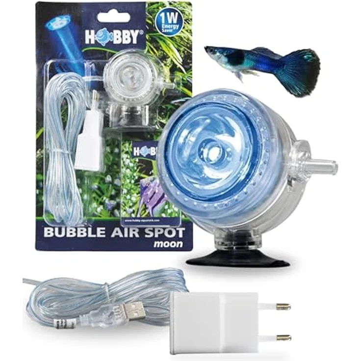 Hobby Aqua Bubble Air Spot Moon, tauchfähiger Hochleistungs-LED-Spot mit Diffusionsfunktion für Aquarienbeleuchtung – Bild 1