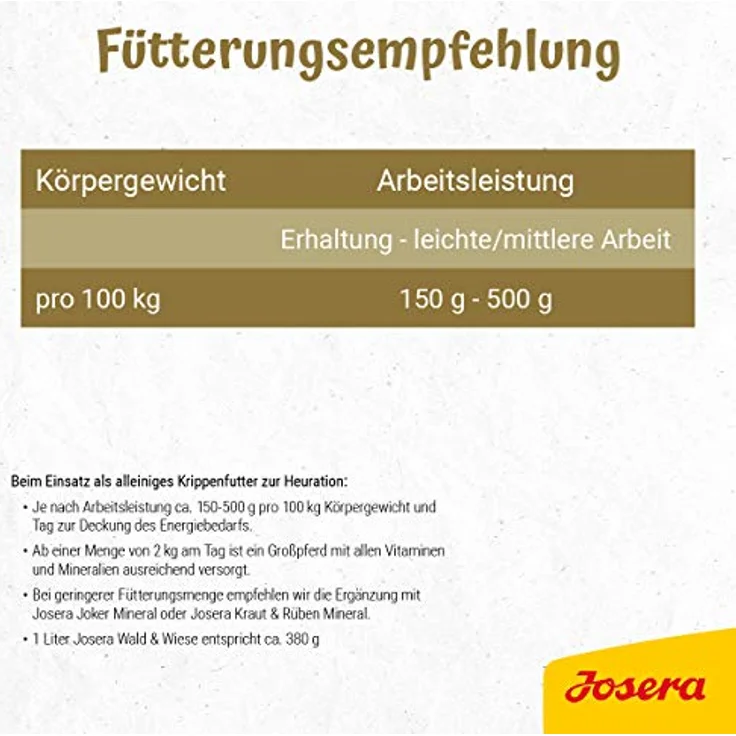 Josera Wald & Wiese, Premium Pferdefutter 15 kg, atemwegsunterstützendes Kräutermüsli, haferfrei, zucker- und stärkereniert – Bild 4
