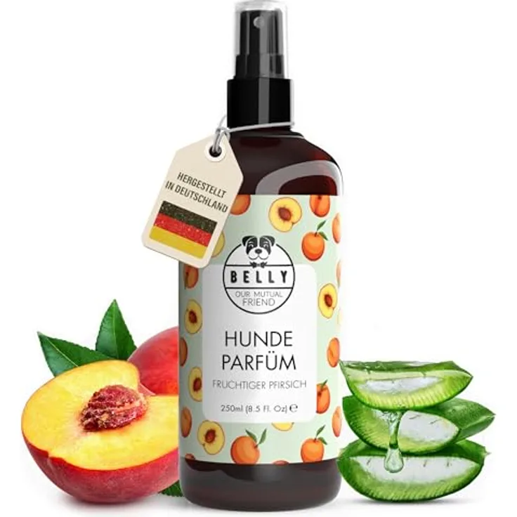 BELLY® Hundeparfüm, Duftspray mit fruchtigem Pfirsich, pH-neutral, 250ml für Hunde & Welpen