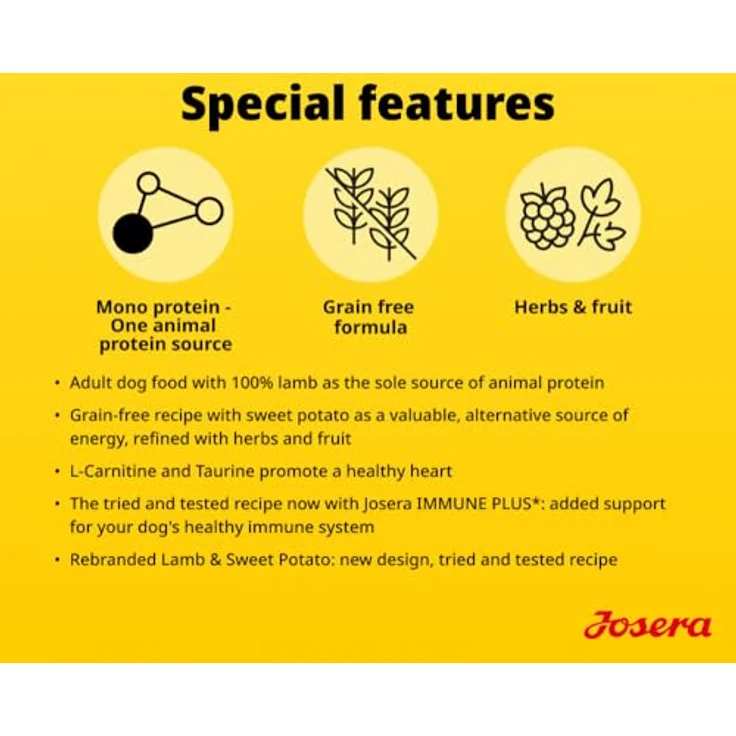 Josera Adult Lamb & Sweet Potato, 12,5kg Trockenfutter für Hunde mit 100 % Lamm, getreidefrei, unterstützt Herzfunktion und Immunsystem – Bild 4