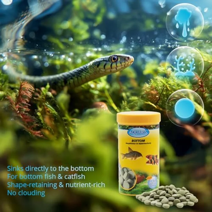 Aquaris Bottom Tabletten, Zierfischfutter für Welse und Schmerlen, 220 Stück, 145 g, sinkend für gesundes Wachstum und klares Wasser – Bild 2