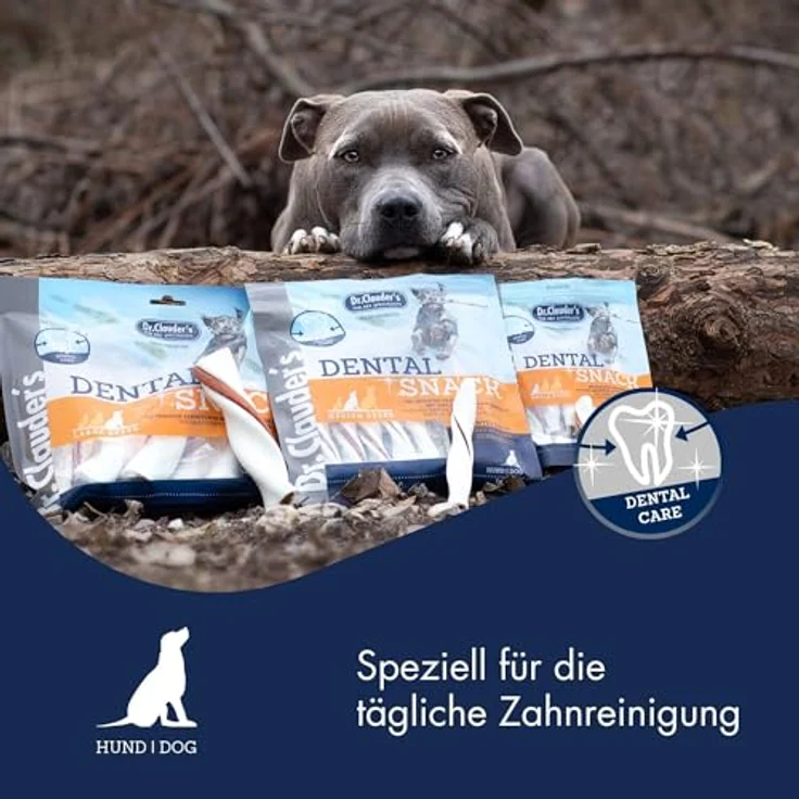 Dr.Clauder's Dental Snack Medium Breed, Bissfeste Kaustange aus 100% Fleisch für kleine bis mittelgroße Hunde, Zuckerfrei, 170g Ente – Bild 2