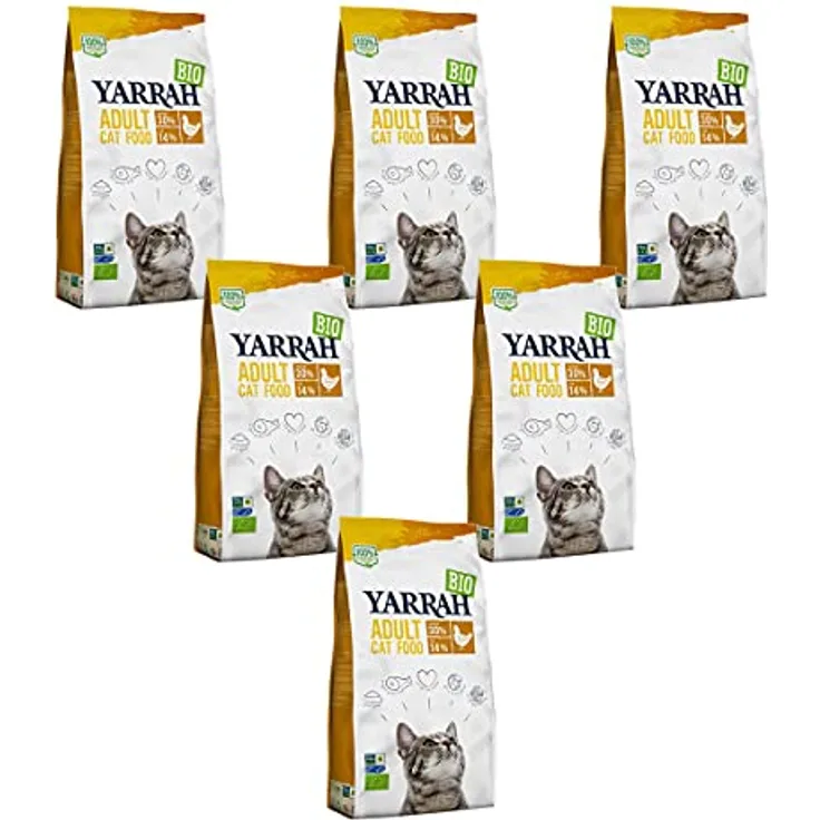 Yarrah Trockenfutter mit Huhn für Katzen, Bio, 0,8 kg, 6er Sparpack