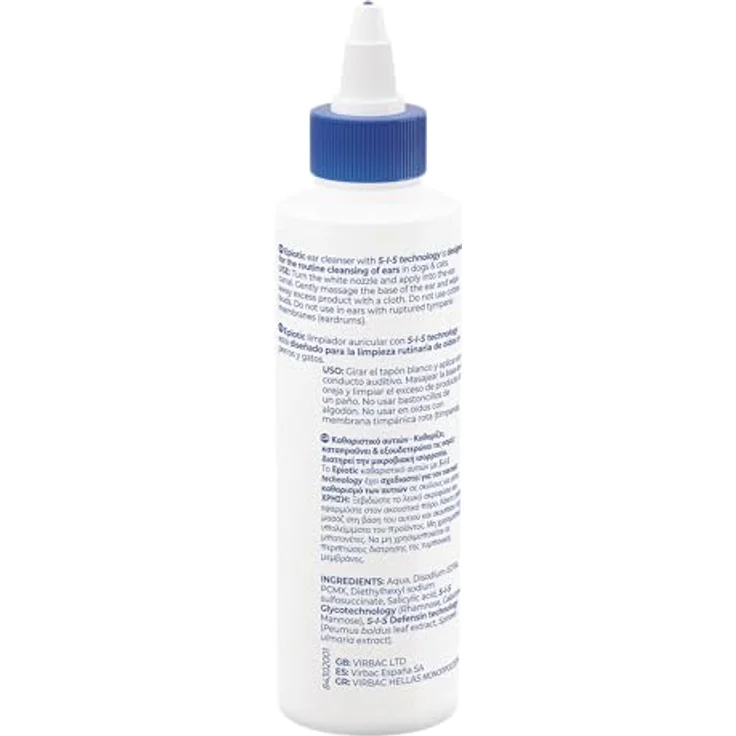 Virbac Epiotic, Reinigungslösung für Hunde und Katzen, 125 ml für die Ohrenpflege – Bild 3