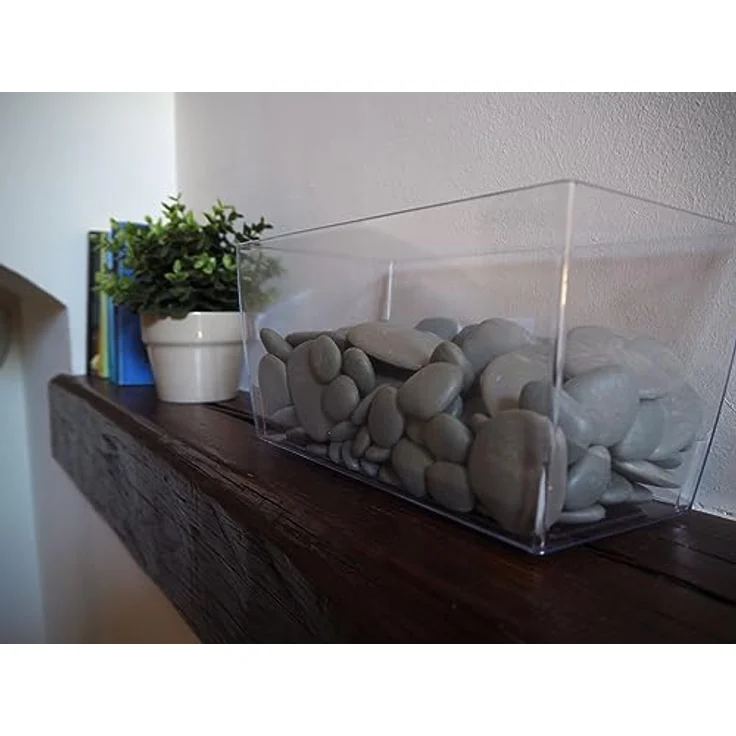 Kalapanta Dekosteine, aus recyceltem Kunststoff für Vasen, Aquarien und Garten, grau, Ø 5-8 cm, ca. 45 Stück, hergestellt in Italien – Bild 4