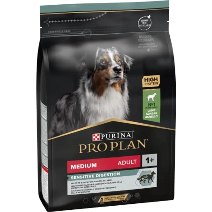 Pro Plan Medium Adult Sensitive Digestion, Trockenfutter für Hunde, reich an Lamm, 3 kg Beutel – Bild 3
