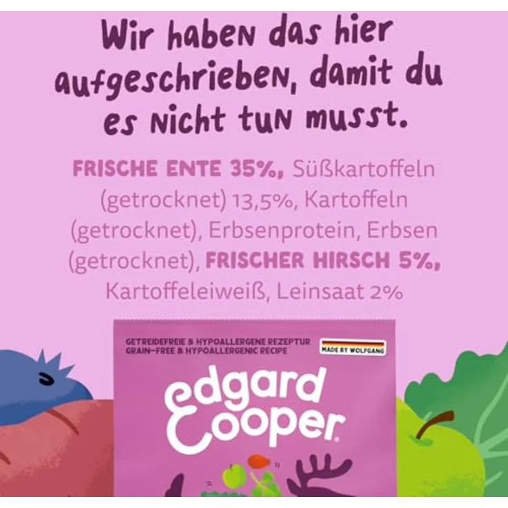 Edgard & Cooper Adult Frischer Hirsch und Ente, Hypoallergenes Hundetrockenfutter, 3kg – Bild 7