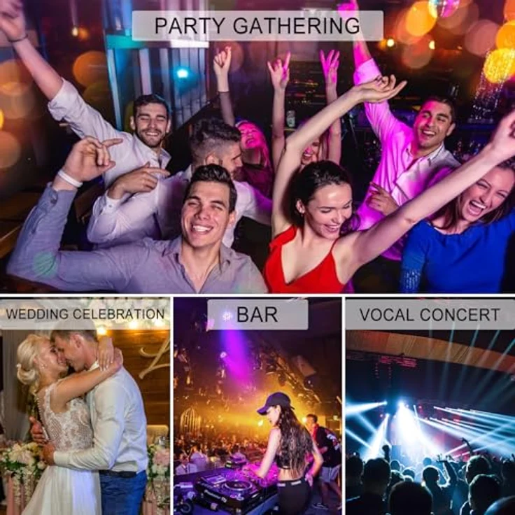 wecan 48 LED Stroboskop Disco Licht, Musikgesteuertes Blitzlicht mit 12 W Leistung, tragbar und energieeffizient für Partys und Halloween, weiß – Bild 4