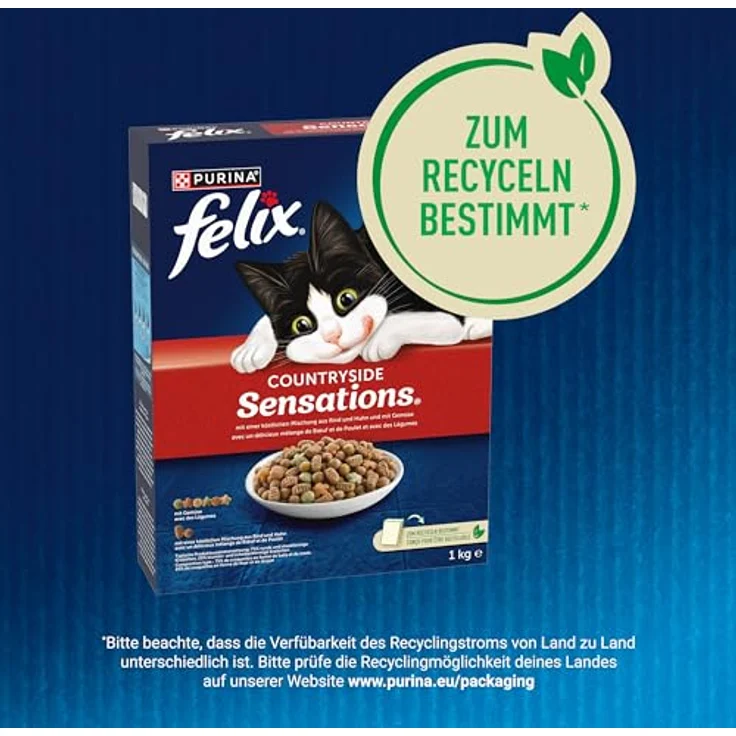 FELIX Countryside Sensations Katzenfutter trocken, mit Rind und Huhn, knusprige Kroketten, 1 kg, ohne Zusatzstoffe – Bild 5