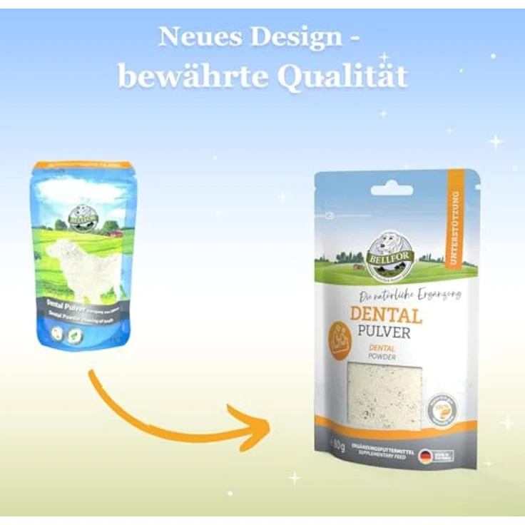 Bellfor Zahnpflege Sparset, optimale Zahnpflege für Hunde, Dental Pulver 80 g + 4 x 100 g Dental Sticks + 100 ml Dental Spray – Bild 6