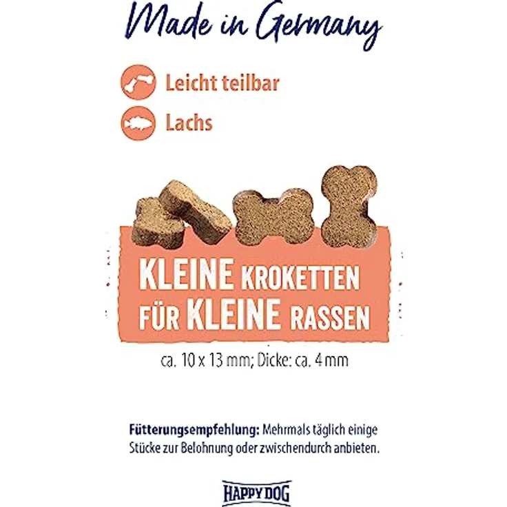 Happy Dog NaturCroq Mini Snack Lachs & Reis, 100g weich und zuckerfrei in Knochenform – Bild 3