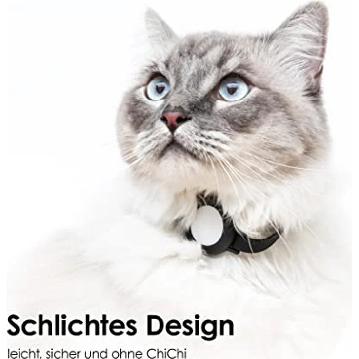 LucyBalu® Katzenhalsband für AirTag - sicher, leicht, bequem, Silikonband Neon Orange, inklusive Ersatzband, verstellbar für Halsumfang 20-31 cm, hypoallergen, wasserfest – Bild 5