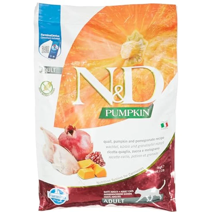 Farmina N&D Pumpkin Pellets Katzenfutter, Trockenfutter mit Wachtel, 5 kg, ohne Mais, reich an Vitaminen und Antioxidantien – Bild 1