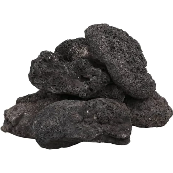 vidaXL Aquariendeko Lavagranulat, 10 kg Schwarz, 100% natürliches Vulkangestein für Süß- und Salzwasser-Aquarien, 10-30 cm – Bild 1