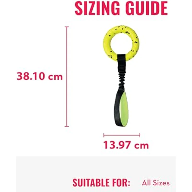 KONG Reflex Zerrspielzeug für Hunde, bissresistenter Beißring mit elastischer Schlaufe, schwimmfähig, grün – Bild 4
