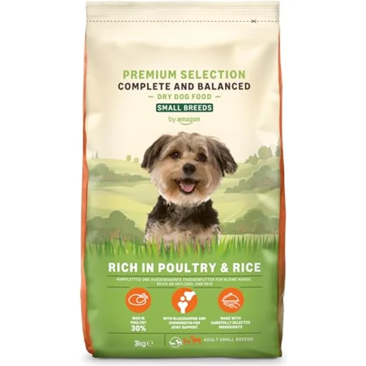 by Amazon Komplettes Trockenfutter für Hunde, reich an Huhn (30%) & Reis, 3 kg, mit Glucosamin und Chondroitin zur Gelenkunterstützung – Bild 1