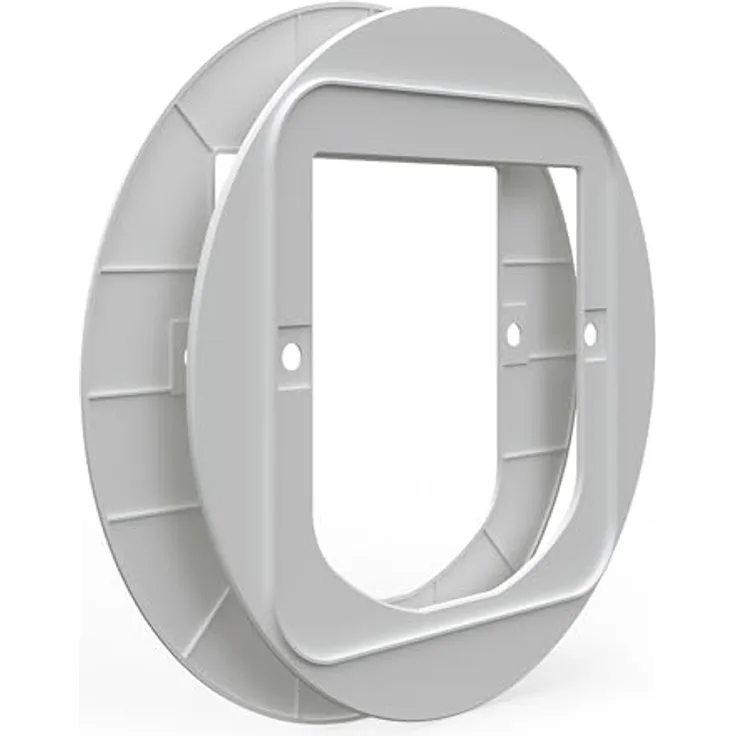 SureFlap Connect Mikrochip Katzenklappe, Montageadapter weiß für Glastüren und Fenster, programmierbares 4-Wege-System
