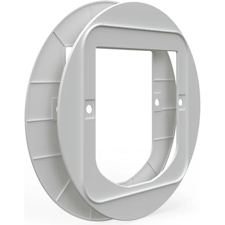 SureFlap Connect Mikrochip Katzenklappe, Montageadapter weiß für Glastüren und Fenster, programmierbares 4-Wege-System – Bild 1