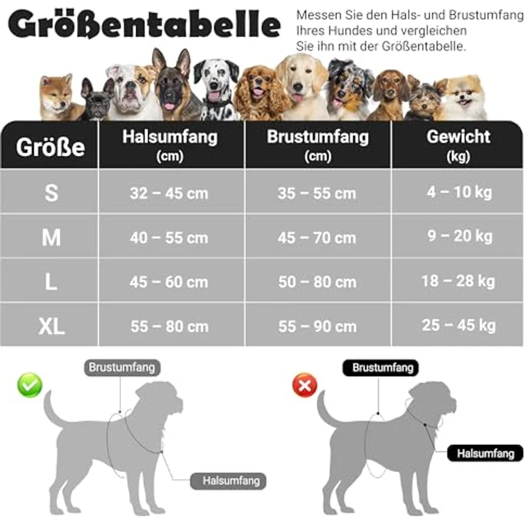Funfox Anti-Zug Hundegeschirr für Mittelgroße Hunde, verstellbar mit Griff und Reflexstreifen, No Pull Brustgeschirr in Schwarz, Größe L – Bild 2