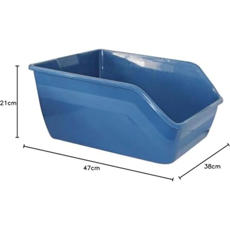 Pawise Katzentoilette High-back Litter pan 47x38x21cm, hoher Rand gegen Streuverschmutzungen, assortierte Farben – Bild 4