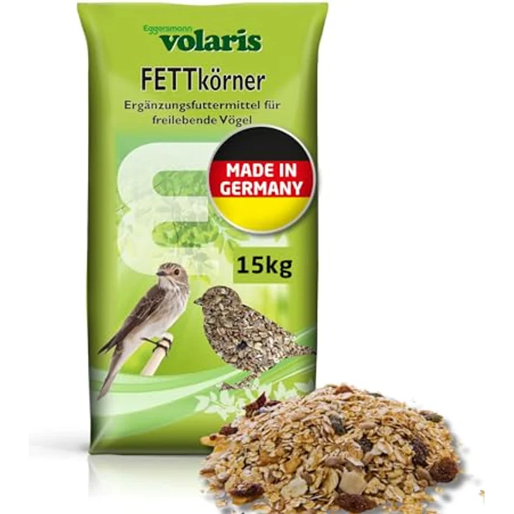 Eggersmann volaris Vogelfutter Wildvögel, ganzjährig 15 kg, fettreiches Streufutter für alle Vogelarten – Bild 1