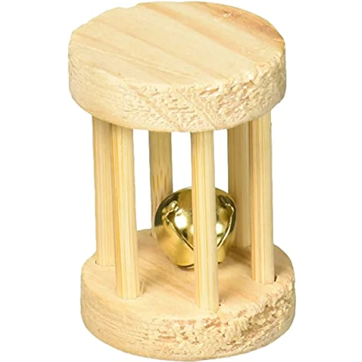 TRIXIE Tier-Beschäftigungsspielzeug Spielrolle, Kleintiere, Holz, Maße: ø 3,5 x 5 cm / für z.B.: Mäuse, Hamster, Naturmaterial – Bild 2