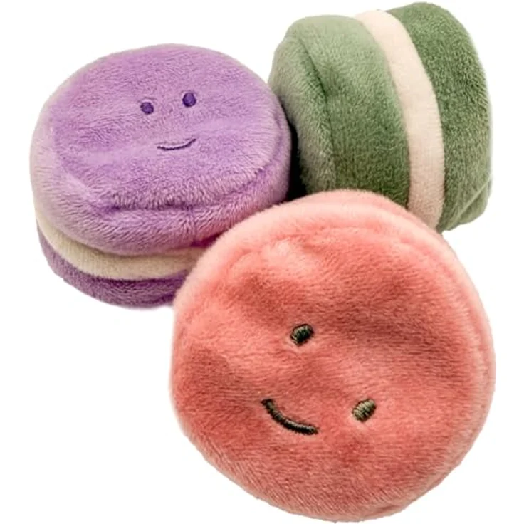Aumüller Katzenspielzeug Macarons 3er Set, Plüsch mit Katzenminze und Silver Vine, bunt – Bild 4