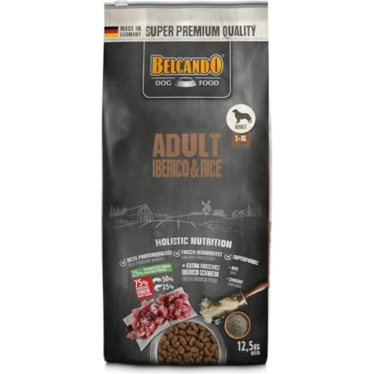 Belcando Adult Iberico und Rice, Hunde-Trockenfutter für alle Altersgruppen, 2x12,5kg