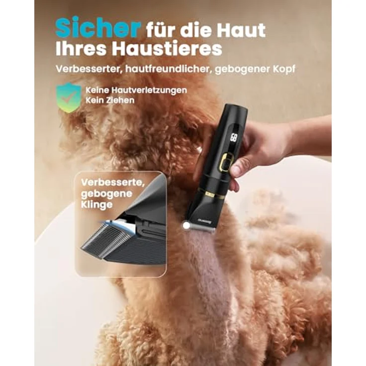oneisall Leise Hundeschermaschine Upgrade Pro, 2000mAh wiederaufladbar, IPX7 wasserdicht, für Fellpflege bei Hund und Katze, 6 Aufsatzlängen – Bild 3