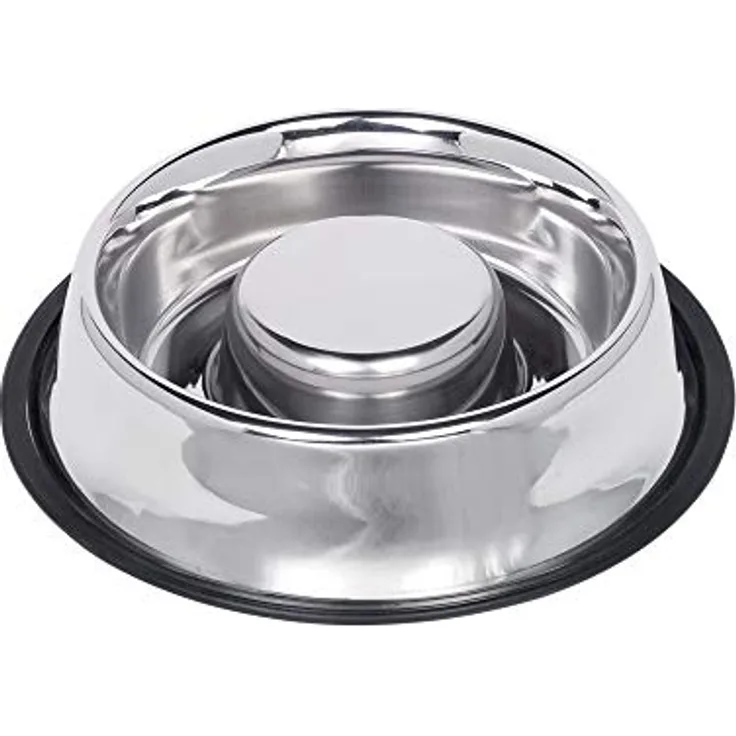 Nobby Anti-Schling-Edelstahlnapf, rutschfest mit abnehmbarem Gummiring, 1,35 l, Ø 30 cm, 1 Stück