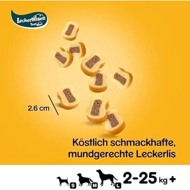 Pedigree Leckerbissen Kau-Schnitten mit Rind und Geflügel, proteinreicher Hundesnack mit Vitaminen, 155g – Bild 5