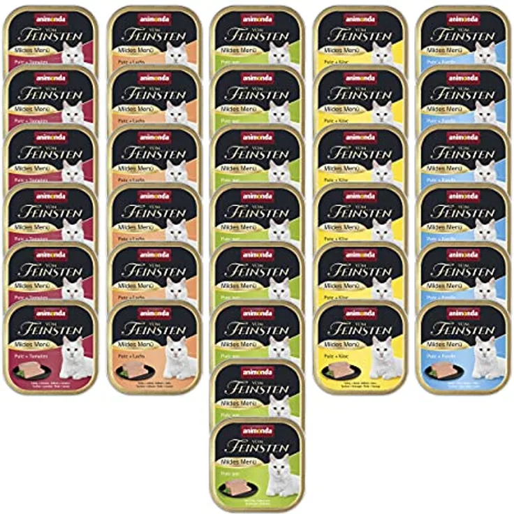 animonda vom Feinsten Mildes Menü Milde Vielfalt, getreidefreies Katzenfutter nass mit Putenfleisch, 32 x 100g, leicht verdaulich ohne Zucker