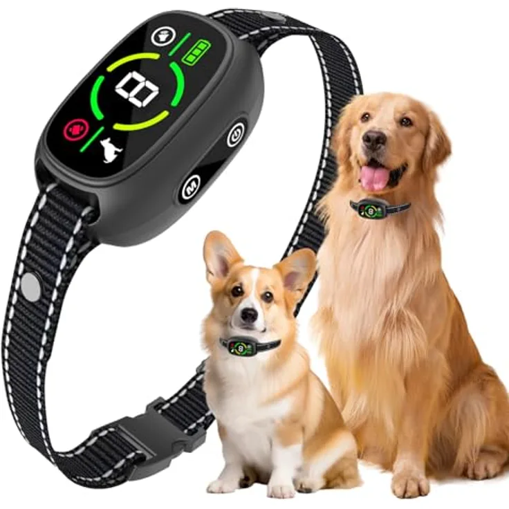 Queath Antibell-Halsband für Hunde, einstellbare Frequenz, wiederaufladbar und wasserdicht, für kleine bis große Hunde (22-55 cm)
